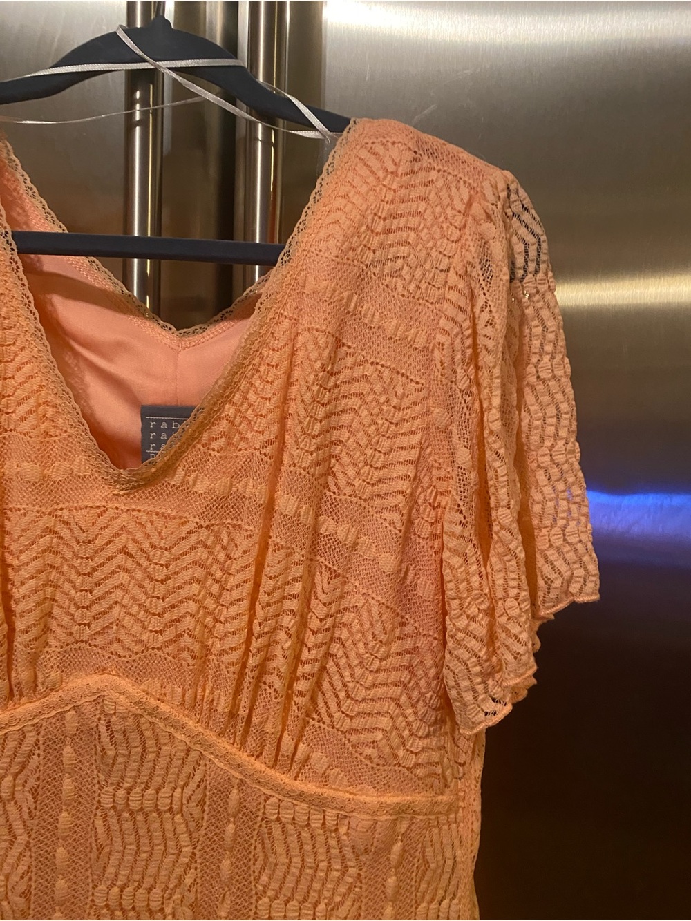 Rabbit Rabbit Rabbit Peach Lace Midi Dress - Picture 5 of 6